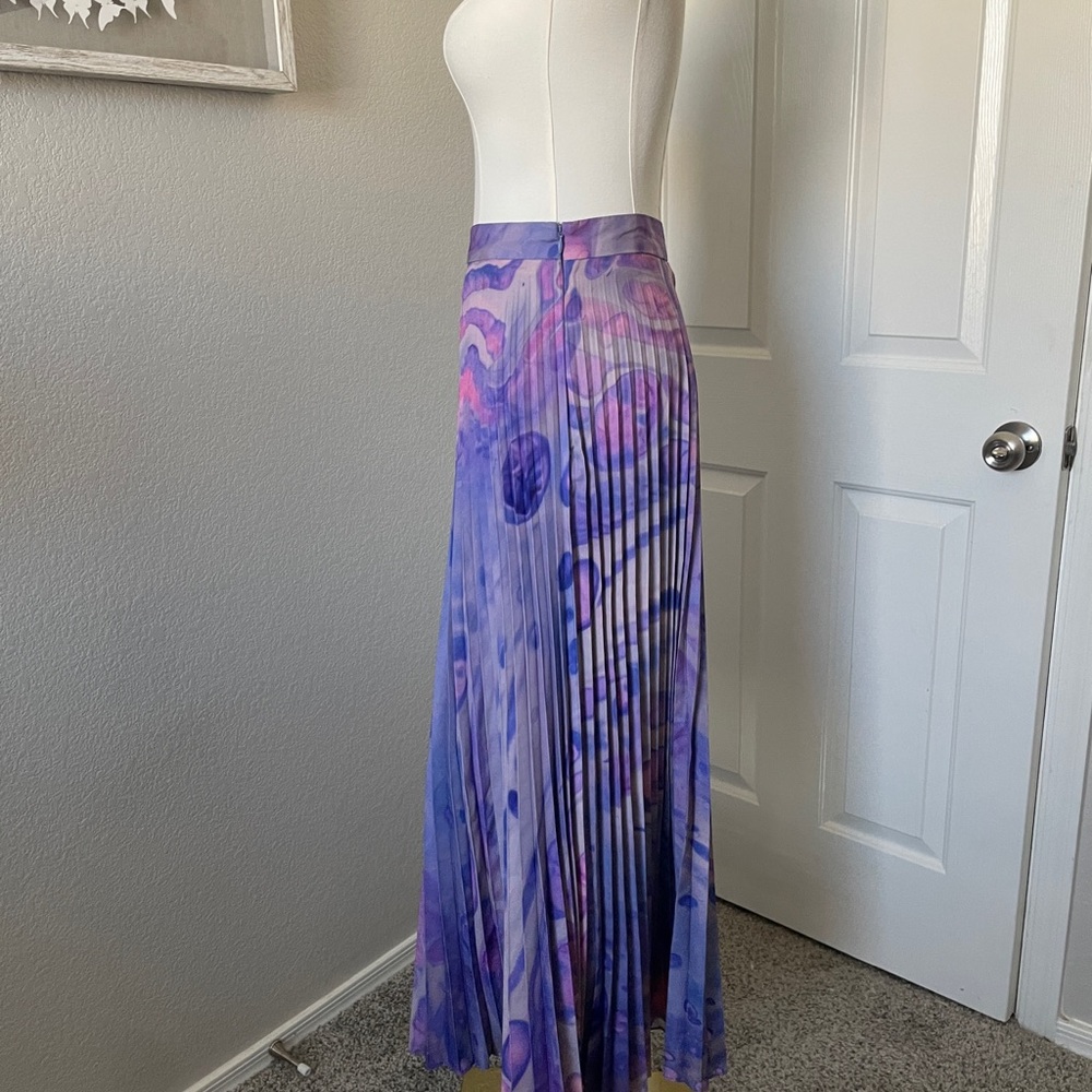 Anthropologie Purple Pleated Skirt - Picture 4 of 5